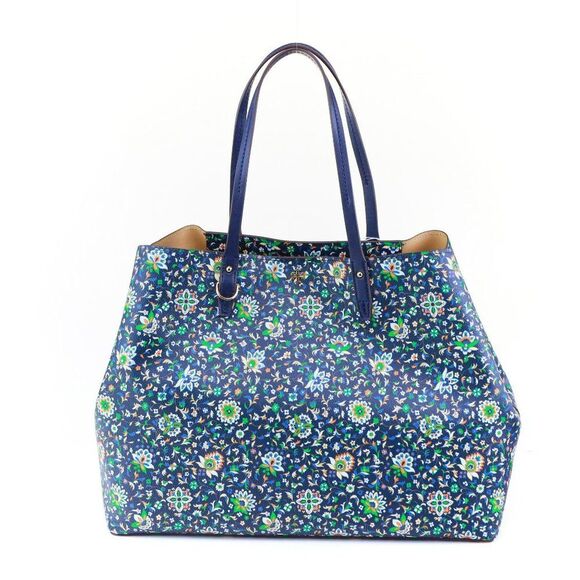 NWT Tory Burch KERRINGTON Midnight Floral Square Tote - Picture 4 of 11
